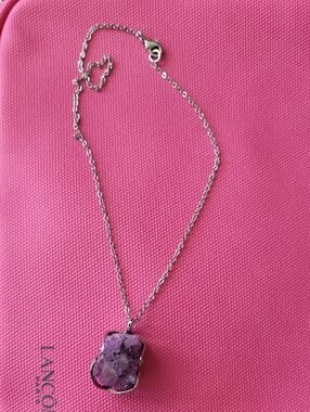 Amethyst Gemstone Pendant Necklace - Women Jewelry